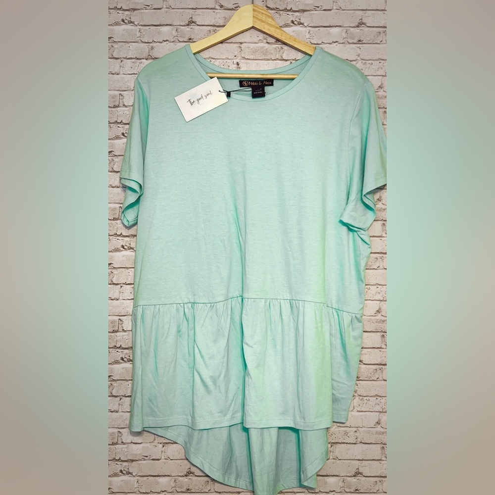 Curvy Mia Basic High Low Peplum Top